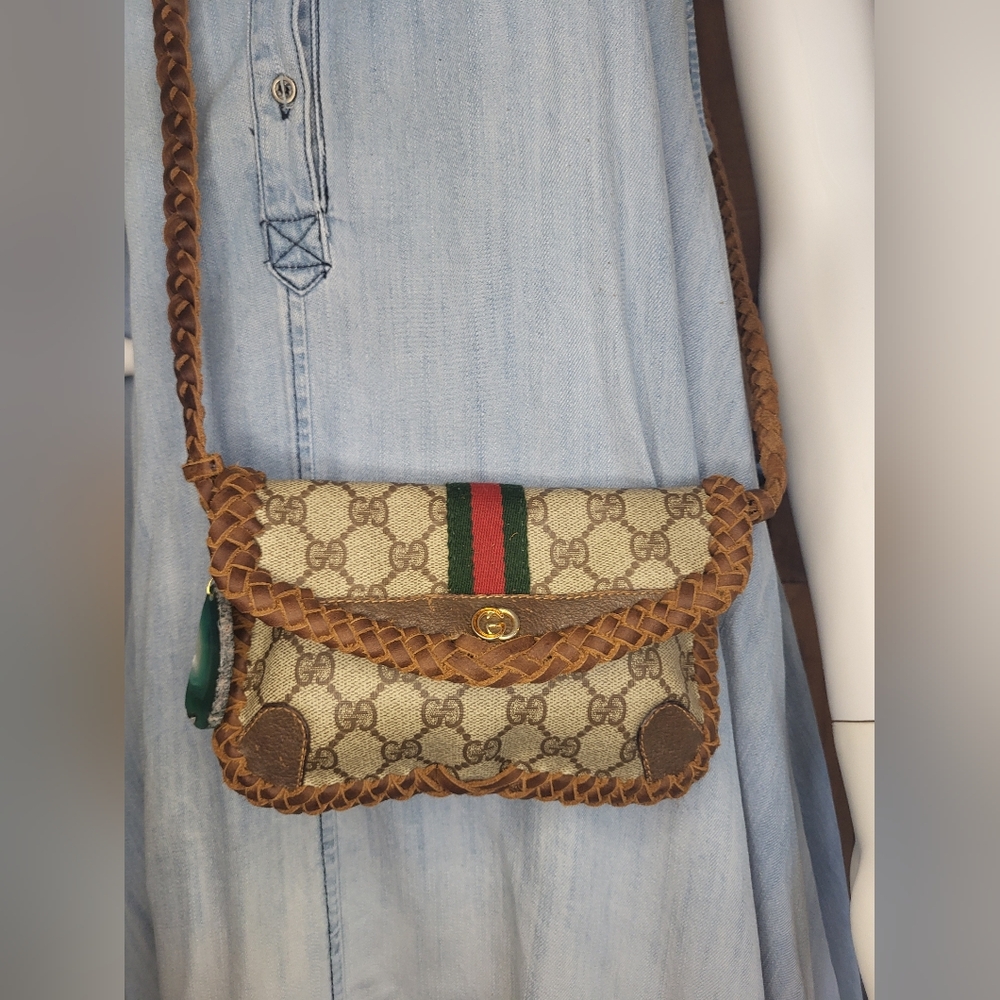 Gucci Sherry Line Bag Braided Fringed Western Vintage Boho Style - Picture 5 of 10